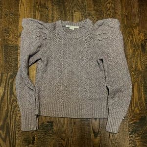 Veronica Beard lavender puff sleeve crew neck sweater. Size small.